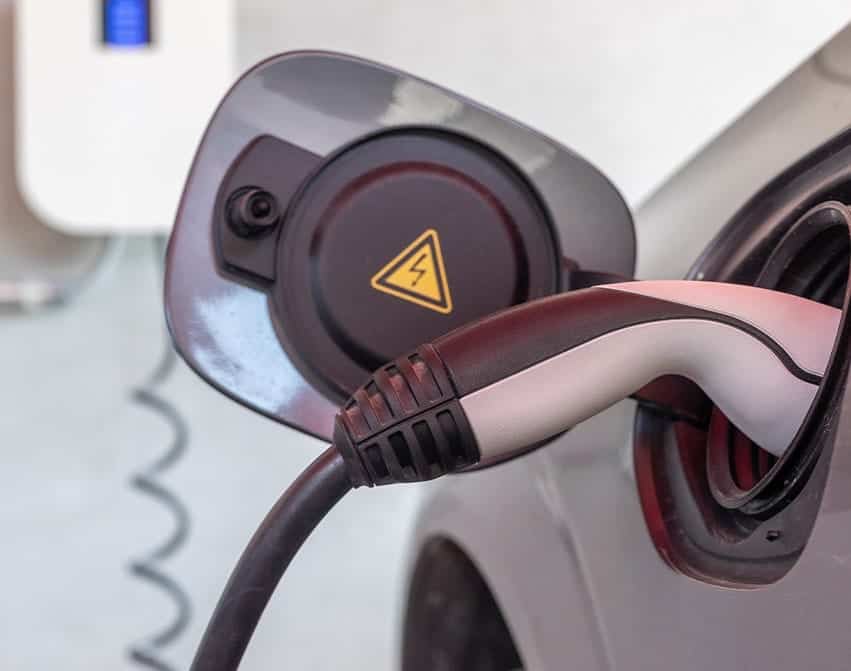 ev charger plugged into vehicle