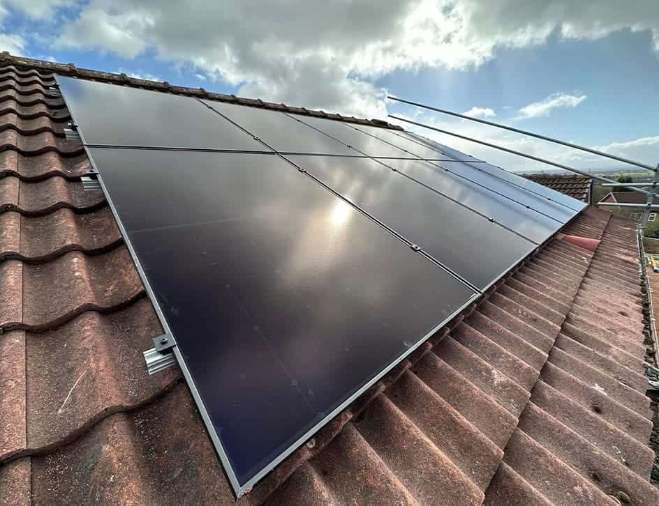 solar panels on roof
