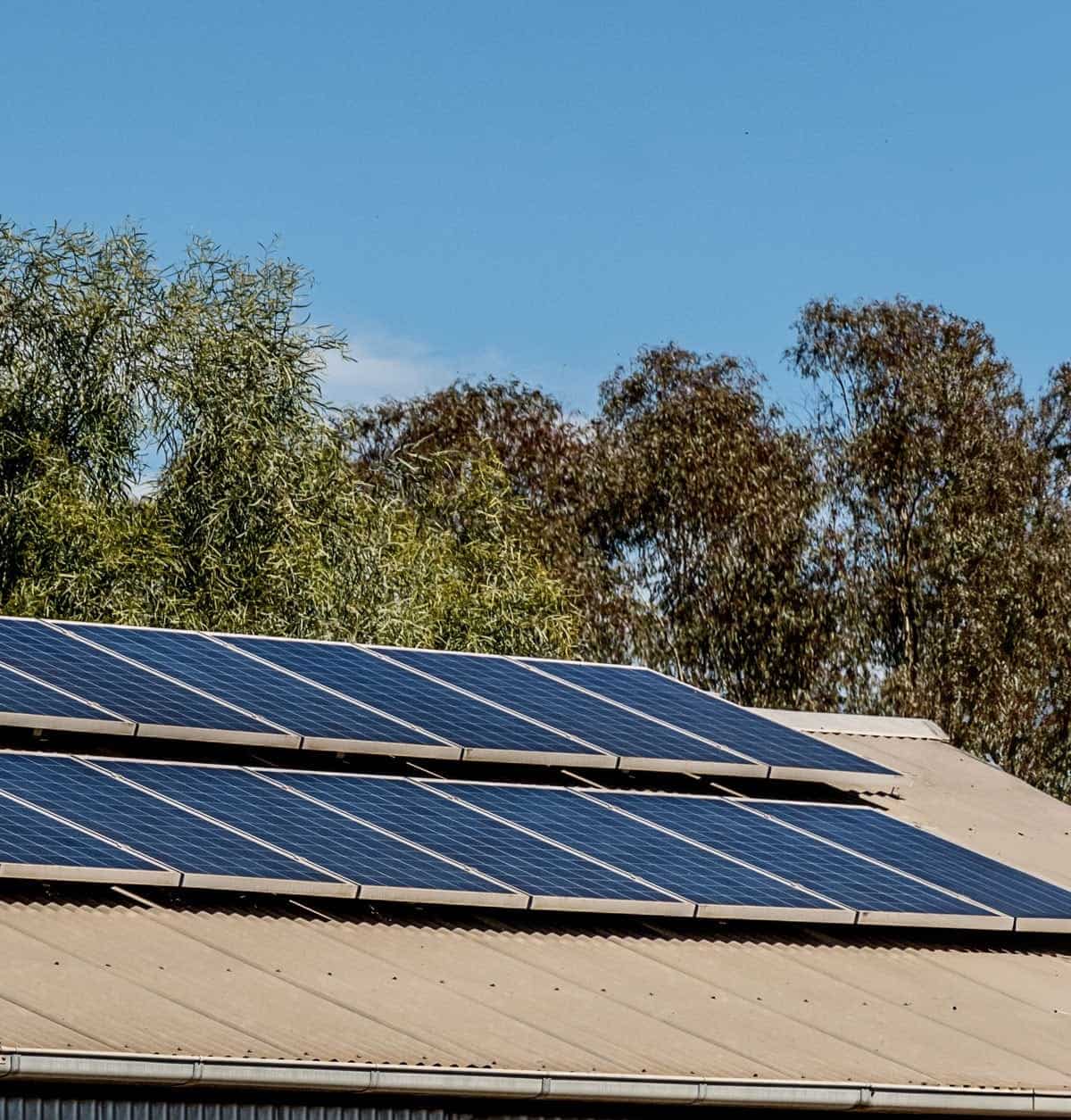 solar panels on roof